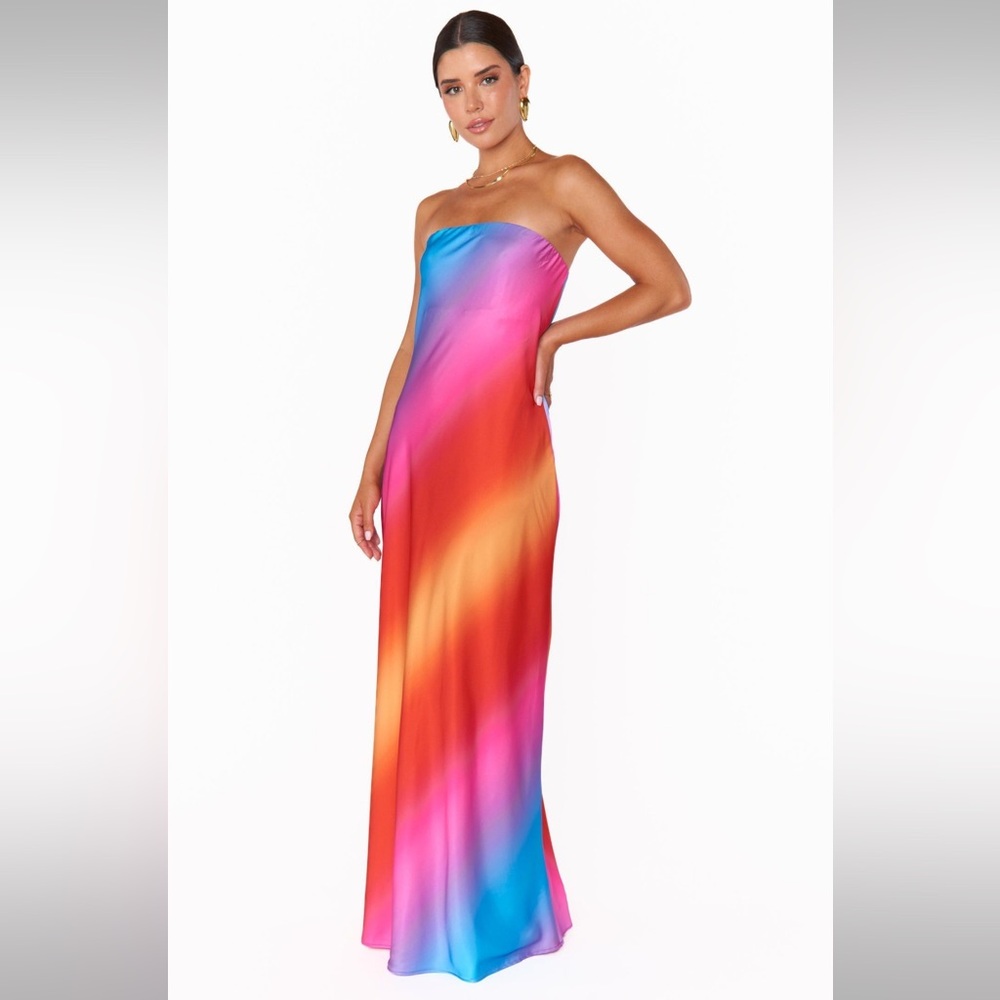 Show Me Your MuMu Multicolor Strapless Dress